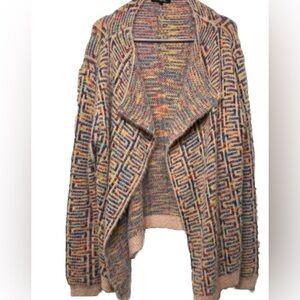 Papa Fashions Pink Maze Design Open Cardigan Large